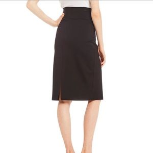 Calvin Klein Wide Waistband Power Stretch Black Pencil Skirt XS